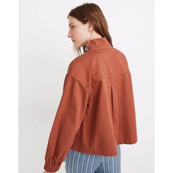 MADEWELL Button Jacket Coat in Brick Balloon Sleeves Collared Women's Size Small - Picture 2 of 7